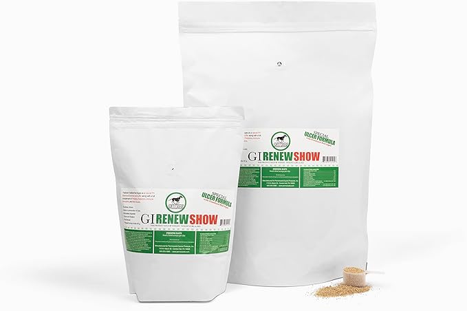 GI Renew Show, Probiotics for Equine, Immune and Appetite Stimulation, Prebiotics, Digestive Enzymes | Horse Supplement Providing Ulcer Relief and Treatment, Organic Toxin Binder, 6 LB Bag-PawvioPets