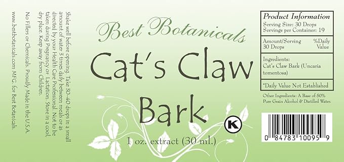 Best Botanicals Cat's Claw Bark Extract 1 oz.-PawvioPets