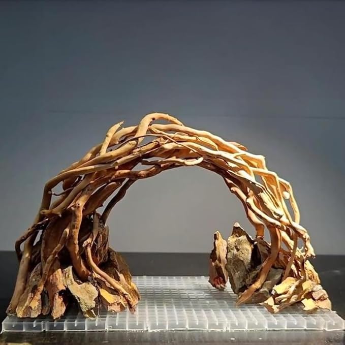 Aquarium Driftwood Centerpiece Aquarium Landscape, Handcrafted!!! Fish Tank hardscape Landscape (Small Silent Cave)-PawvioPets