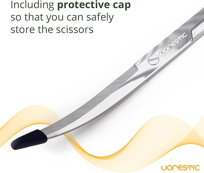 2PCS 15" Curved Aquarium Tweezers Long and 9.8" Aquarium Scissors, Feeding Tongs and Scissors with Protective Cap, Stainless Steel Aquascaping Tools for Plant Trimming and Reptile Feeding-PawvioPets