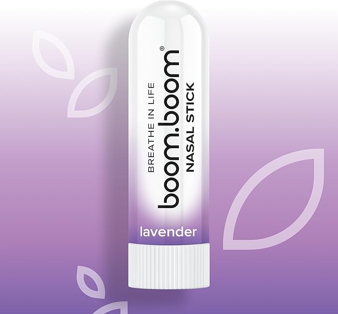 BoomBoom Nasal Stick | Vapor Flow Technology | Cool Refreshing Sensation | Natural Mood Boost | Simple Ingredients | Essential Oils + Menthol Inhaler (Lavender)-PawvioPets