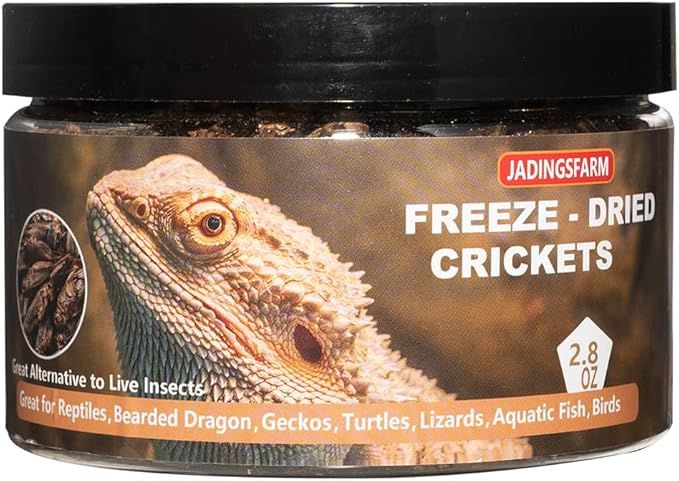 Freeze Dried Crickets – 2.8 Oz High Protein Freeze Dried Crickets, Food for Reptiles, Bearded Dragons, Lizards, Geckos, Birds, Fish,Hedgehogs, Bearded Dragon Food-PawvioPets