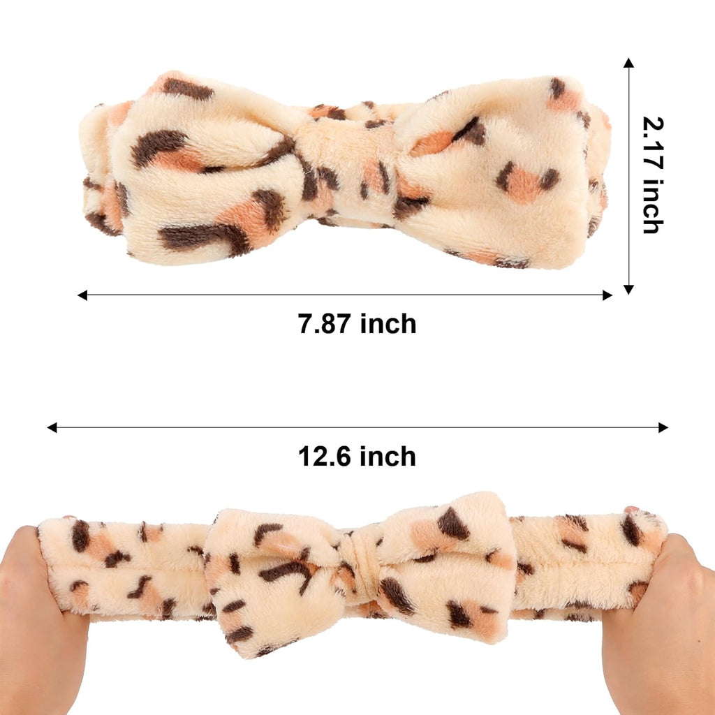 Semato Leopard Spa Headband Bachelorette Party Favor Set Skincare Headbands for Women Gifts and Party Supplies (leopard)