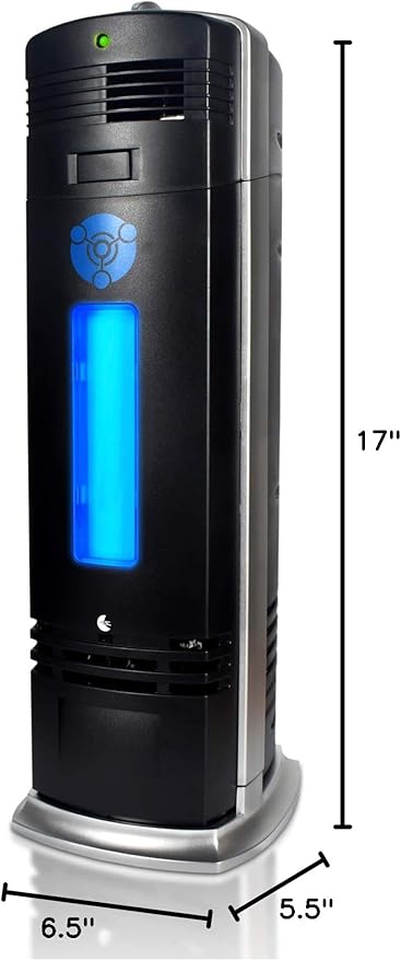 B-1000 Permanent Filter Ionic Air Purifier Pro Ionizer with UV-C, New (Black)-PawvioPets