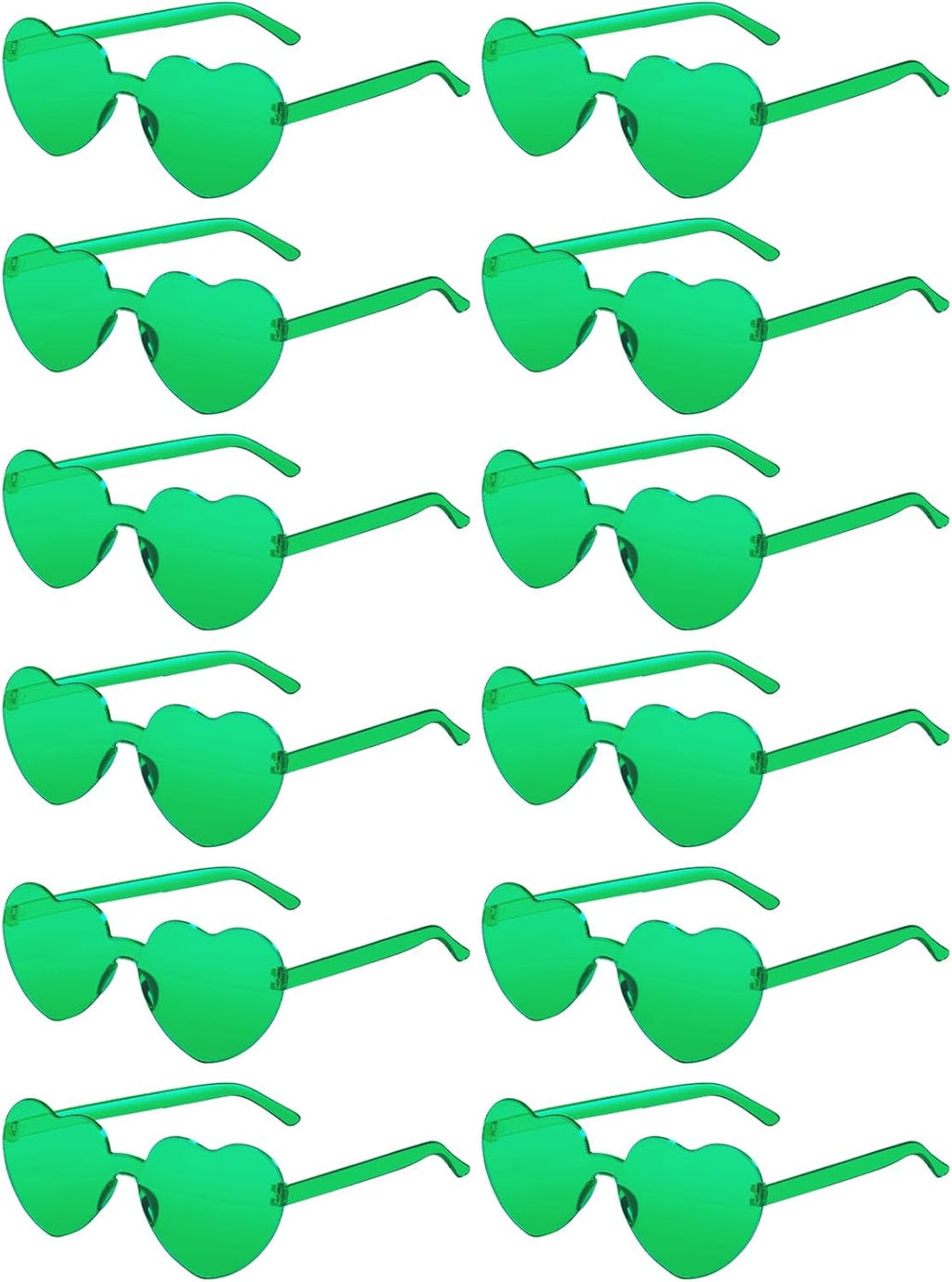 12 Pairs Heart Shaped Sunglasses for Women Colorful Glasses Fun Trendy Transparent Heart Sunglasses Party Favor