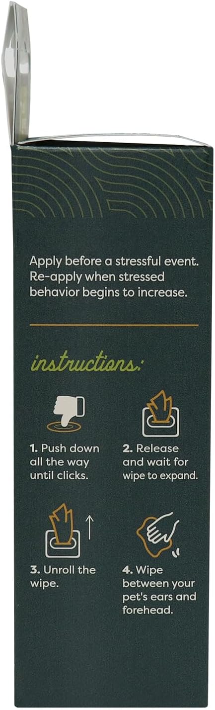 Calming Wipes with Pheromones for Cats and Dogs, On The Go Wipes Helps Reduce Stressful Behavior, 0.15 Ounce-PawvioPets