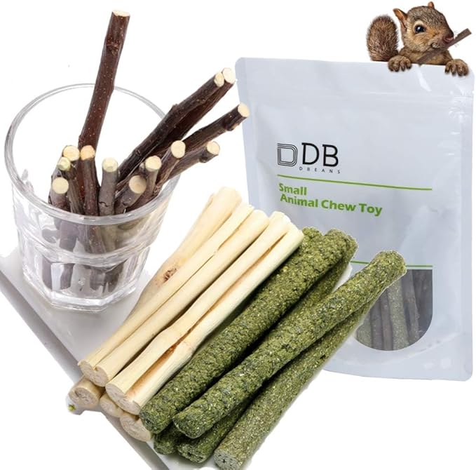 600g Guinea Pig and Rabbit Chew Toys - Sweet Bamboo and Timothy Apple Sticks for Healthy Teeth and Relaxation - Natural and Safe Guinea Pig Chew Toys-PawvioPets