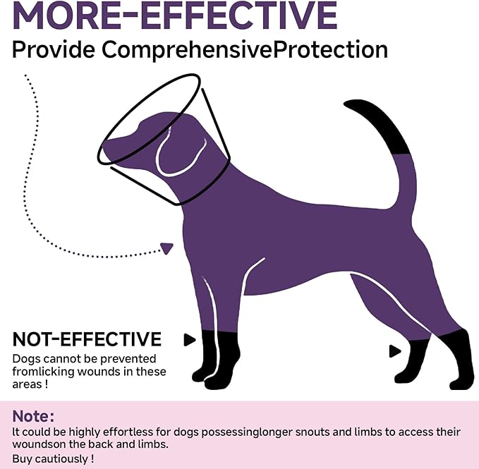 Dog Cone Collar M, Soft Cones for Large Medium Small Dogs,Adjustable Dog Cone Alternative to Stop Licking, Comfy Elizabethan Collar for After Surgery Wound Healing & Hot Spots Purple-PawvioPets