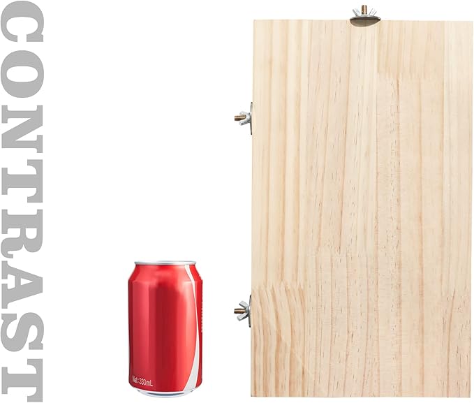 13.6×7.9 Inches Large Bird Perch Stand Platform, Natural Wooden Small Animals Cage Accessories, Rectangle Stand Perch Shelf for Parrot Parakeet Cockatiel Rat Hamster Guinea Pig Conure Chinchillas-PawvioPets