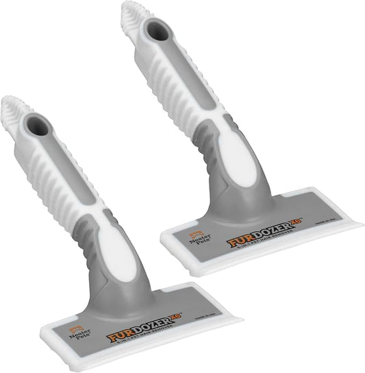 FurDozer X6 Pet Hair Remover & Auto Detailing Tool - Cat & Dog Hair Remover for Carpets, Car Interiors, Couches, Bedding, & Pet Furniture - Reusable Pet Hair Removal Tool for Fur & Lint (Grey, 2-Pack)-PawvioPets