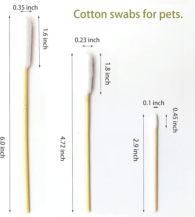 Dog Q Tips, Qtips Cotton Swabs for Dogs, 6-Inch Long Ear Cleaning Swabs, Wound Care, 800 Count, Eco-Friendly Bamboo Cotton, Pet Ear Care-PawvioPets