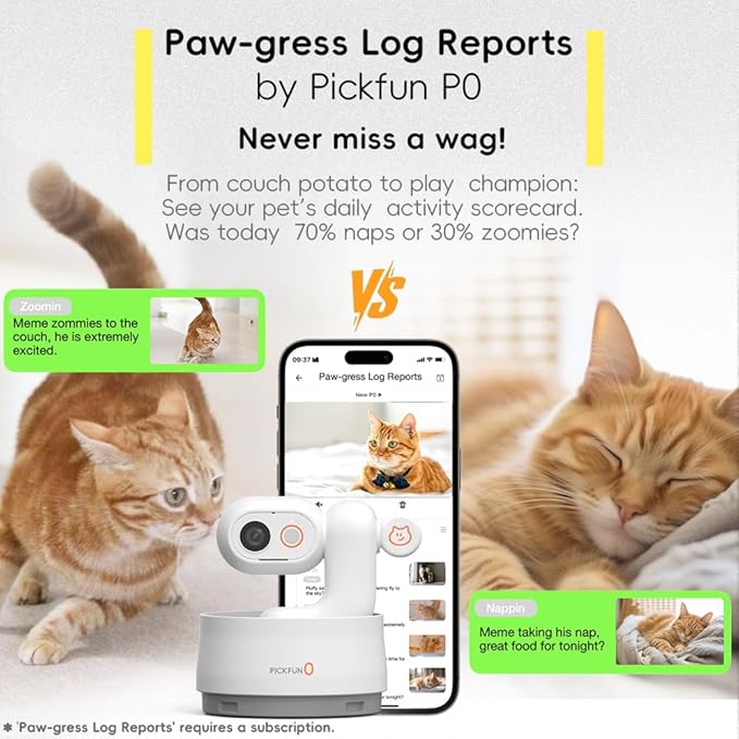 AI Dog Camera, Smart Security Camera Indoor with Phone App [Pet Recognition, Daily Activity Analysis & Motion Tracking] Cat Cam 5MP HD, 360° View, 2-Way Audio, Night Vision, 5G WiFi-PawvioPets