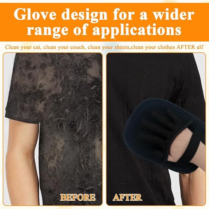 Electrostatic Pet Hair Removal Glove, Reusable Static Removal Gloves for Pets Hair, Versatile Pet Grooming Gloves for Couch, Furniture, Carpet, Car Seat-PawvioPets