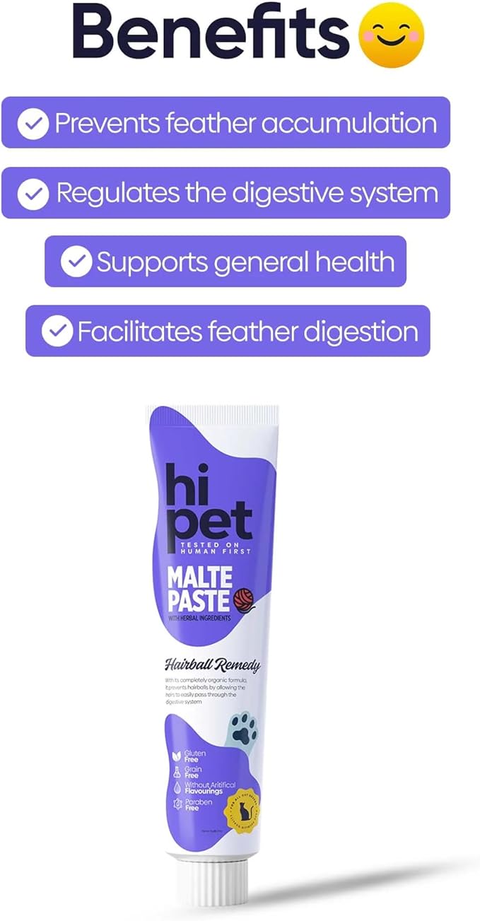 Anti-Hairball Malt, Cat Treats Lickable, Hairball Treatment for Cats, Supports Digestive System, 2.65 Oz (Pack of 6)-PawvioPets