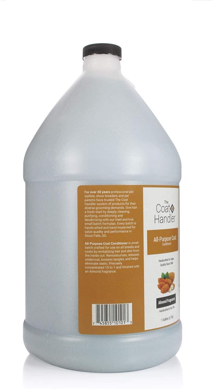 All-Purpose Coat Dog Conditioner, 1 Gallon - All Natural Ingredients, Handcrafted, Loosens Tangles and Eliminates Static, Aids in DeShedding, Professional Grade Grooming Formula-PawvioPets