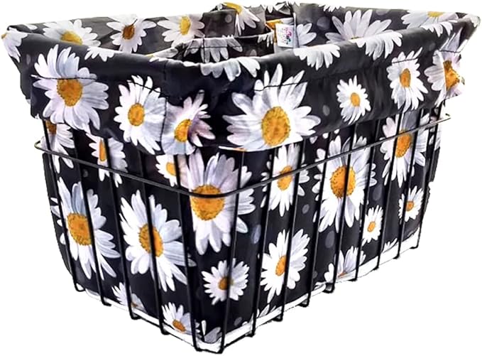 Cruiser Candy Bike Basket Liner Waterproof, Universal Fit for Most Bike Baskets, Stylish 2in1Tote, Bike Basket Cover, EBiKE Front Wire Or Wicker Bike Baskets Fits Up to 15x12x10-PawvioPets