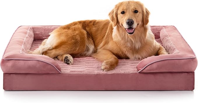 FURTIME Orthopedic Bed for Large Dogs, XL Washable Dog Beds Large Sized Dog, Comfy Supportive Foam Pet Couch Bed with Removable Washable Cover, Waterproof Extra Large Sofa Bed Foam and Nonskid Bottom-PawvioPets