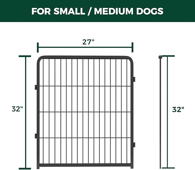 FXW Homeplus Unleashed Indoor Dog Playpen - Stress-Free and Safe Play, Heavy Duty 32 Inch 4 Wire Panels Dog Pen for Small and Medium Dogs, Black│Patented-PawvioPets