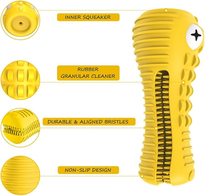 Dog Toys for Aggressive Chewers Large Medium Breed, Indestructible Dog Toothbrush Chew Toys, Squeaky Interactive Tough Extremely Durable, Dogs Toys to Keep Them Busy-PawvioPets