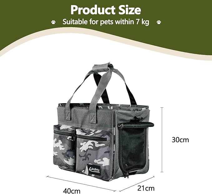 Cat Carrier Bag, Foldable Pet Bag Airline Approved, Pet Travel Carrier for Medium Cats Small Cats Dogs, Sturdy Transport Carriers Long Trips(Grey)-PawvioPets