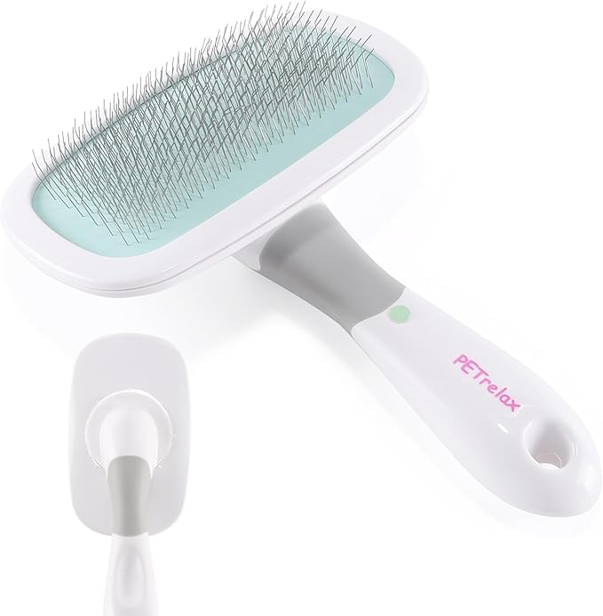 360°Rotating Dog and Cat Brush with Soft Pins Gentle Slicker Brush for Small Dogs Puppies Yorkies Poodles Cats Removes Loose Fur-PawvioPets