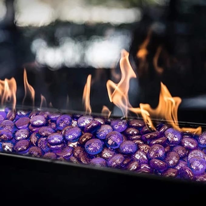 18 LB Fire Glass Beads Fireglass Drops for Gas Fire Pit Fireplace Cobalt Blue Luster Reflective Decorative Glass Gems Rocks Pebbles Stone for Vase Fillers Aquarium Fish Tank Decoration (Cobalt Blue)-PawvioPets