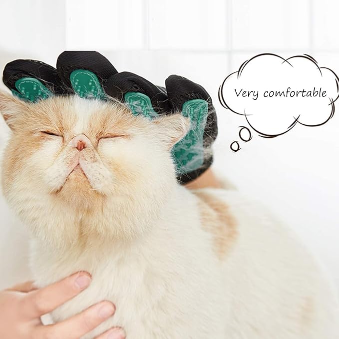 Gentle Deshedding Pet Grooming Mitt - Efficient Hair Remover Brush for Dogs, Cats, Horses with Long & Short Fur (1 Pair)-PawvioPets