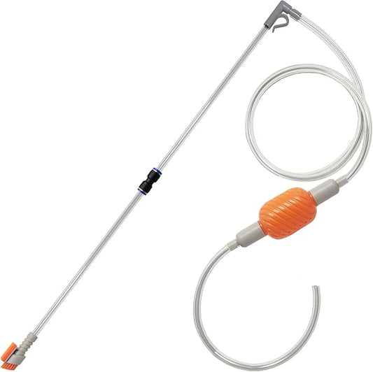 Compact Aquarium Siphon Vacuum and Water Changer Kit with Cleaning Brush. Perfect for Simultaneous Water Changing and Cleaning in Small Fish Tanks. Gravel and Sand Cleaning.-PawvioPets