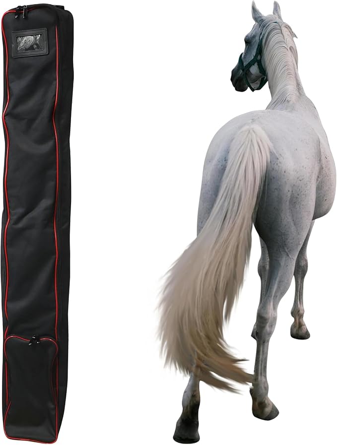 Asooll Horse Tail Extension,Horse Harness Bag,Black-PawvioPets