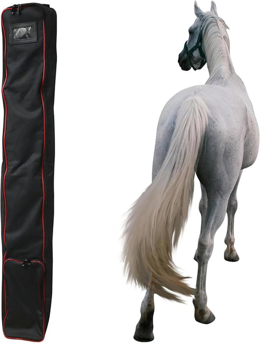 Asooll Horse Tail Extension,Horse Harness Bag,Black-PawvioPets