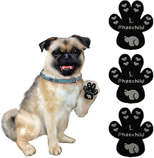Dog Paw Pads Anti-Slip Grips,Dog Paw Protectors for Senior Dogs on Hot Pavement,Provides Traction to Keep Them from Slipping on Smooth Floors 20 sets-80 Pads Black L-PawvioPets