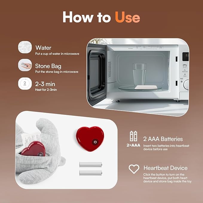 ALL FOR PAWS Heartbeat Cat Plush Toy – Calming Kitten Companion with Realistic Heartbeat, Anxiety Relief for Indoor Cats Dogs Pets-PawvioPets