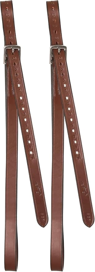 Exion Pre-Stretched Leather Stirrup Leathers for English Saddles | Premium Vegetable-Tanned Non-Stretch Stirrups for Jumping, Dressage & Schooling | 18-Hole Numbered Adjustment & SS Buckles-PawvioPets