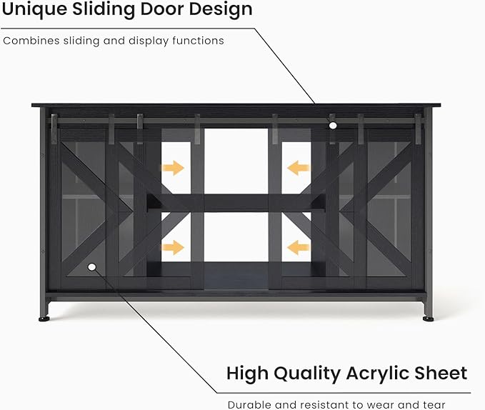 55-75 Gallon Aquarium Stand Heavy Duty Steel Frame, Fish Tank Cabinet with Accessories Storage for Reptile Terrarium & Turtle Tank - 1000lbs Capacity (Grey)-PawvioPets