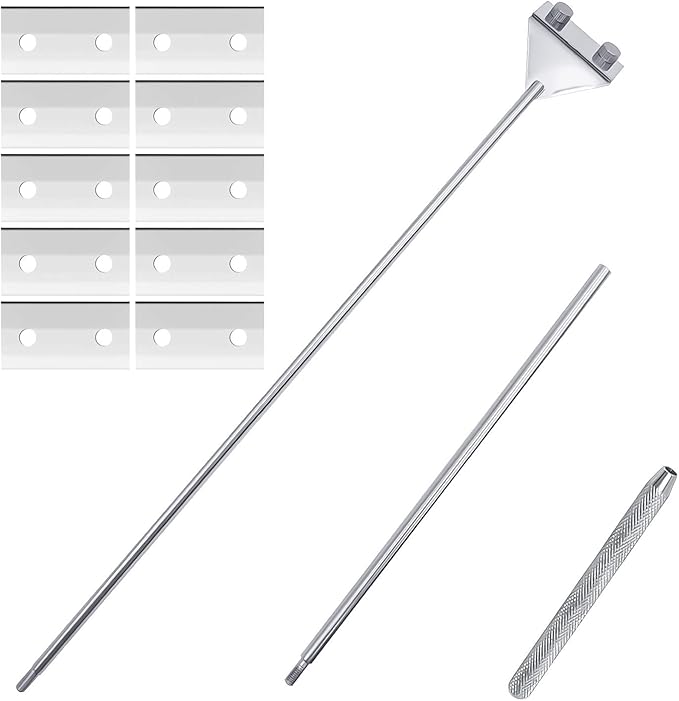 Aquarium Fish Tank Tools Kit Stainless Steel Algae Cleaning Scraper Razor Cleaner with 10 Pcs Blades (26 Inch)-PawvioPets