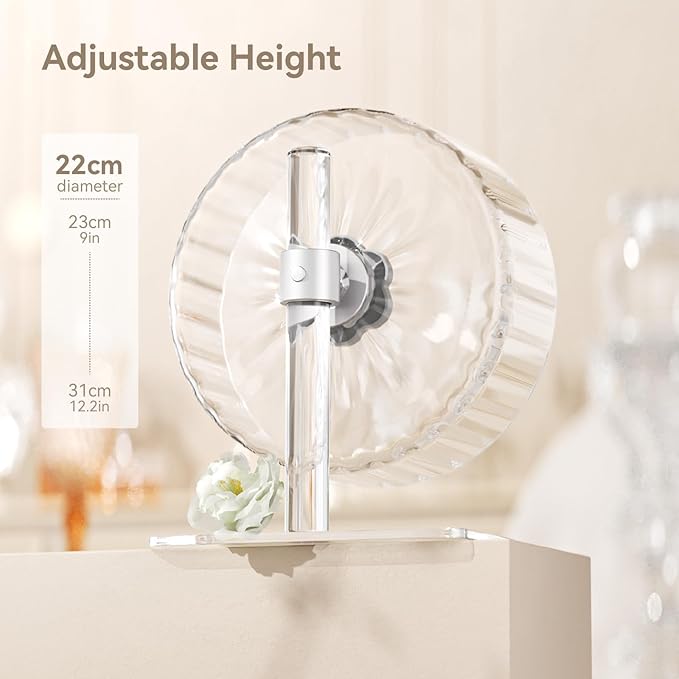 BUCATSTATE Hamster Exercise Wheel 8.2", Upgraded Super-Silent Spinner Hamster Running Wheels with Adjustable Base & Rust-roof Bearing for Dwarf Syrian Hamster Gerbils Rats-PawvioPets