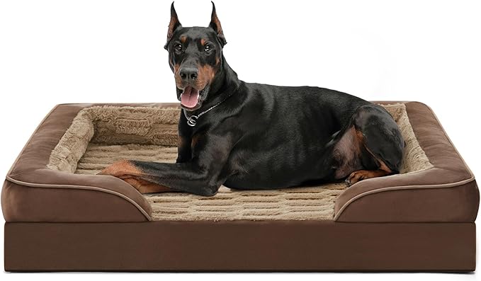 FURTIME Orthopedic Dog Bed for Extra Large Dogs - XL Waterproof Dog Sofa Bed, Ultra Comfy Supportive Foam Pet Bed with Removable Washable Cover, Jumbo Dog Bed with Nonskid Bottom-PawvioPets