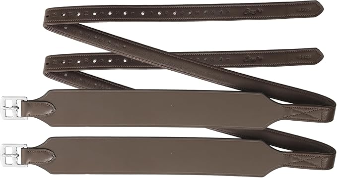 Exion Wide Stability Stirrup Leathers for English Saddles | Premium Cowhide Leather | Enhanced Leg Stability & Comfort | Sizes: 48" to 62"-PawvioPets