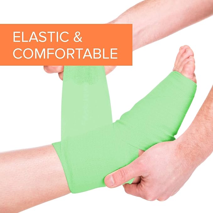 California Basics, Self Adhesive Bandage Wrap, 2 Inch by 5 Yards Non Woven Cohesive Bandage Rolls, 24 Pack, Vet/Stretch Wrap, Multi Colored Neon Medical Athletic Tape for Wrist, Waterproof-PawvioPets