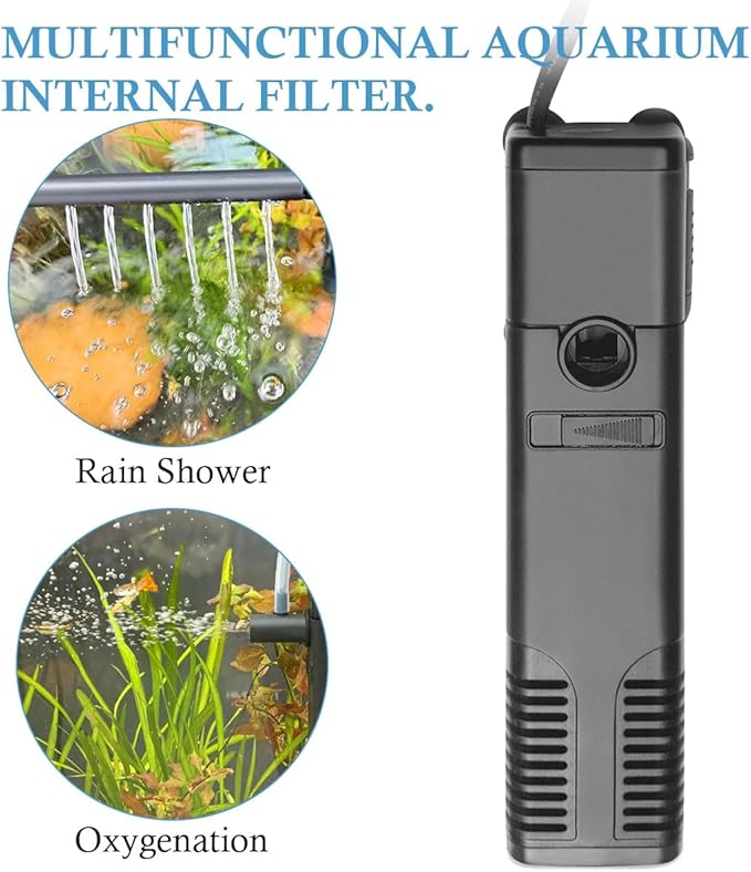FEDOUR Submersible Aquarium Internal Filter, Filter with Water Pump for Fish Tank up to 35 Gallon (8W for 5-35 gallon-new)-PawvioPets