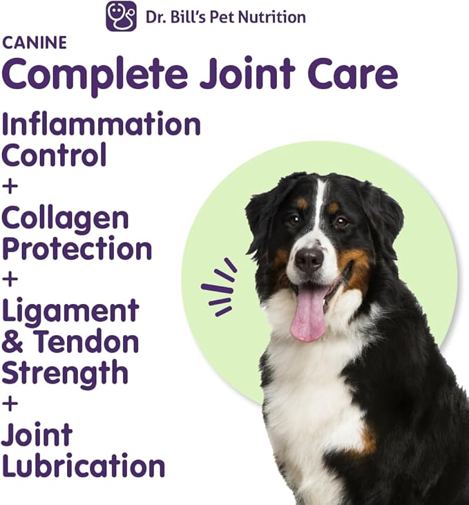 Dr. Bill’s Canine Complete Joint Care – Hip & Joint Supplement for Dogs for Mobility, Muscle Support & Inflammation Relief – Green Lipped Mussel, Chondroitin, Collagen, Omega-3 – Powder, 340g-PawvioPets