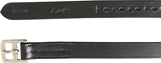 Exion Pre-Stretched Leather Stirrup Leathers for English Saddles | Premium Vegetable-Tanned Non-Stretch Stirrups for Jumping, Dressage & Schooling | 18-Hole Numbered Adjustment & SS Buckles-PawvioPets