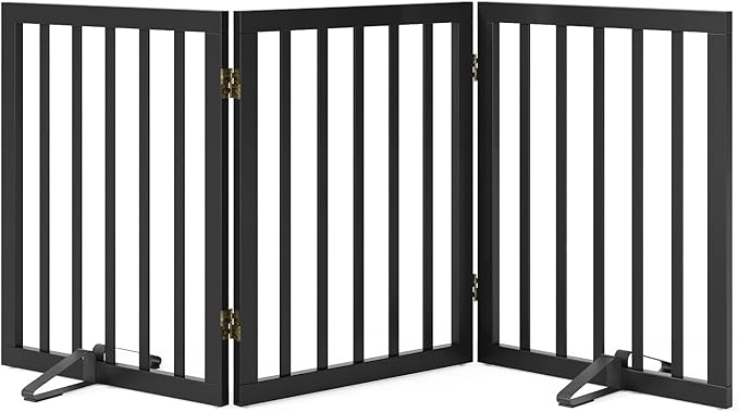 Black 18-55" Foldable Pet Gate for Stairs & Doorways, Puppy Gate Fence-PawvioPets