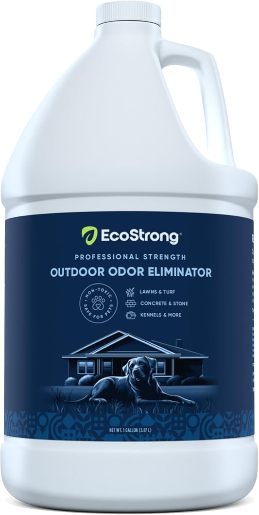 Eco Strong Outdoor Odor Eliminator Outside Dog Urine Enzyme Cleaner Powerful Pet, Cat, Animal Scent Deodorizer | Professional Strength for Yard, Turf, Kennels, Patios, Decks (128 OZ)-PawvioPets