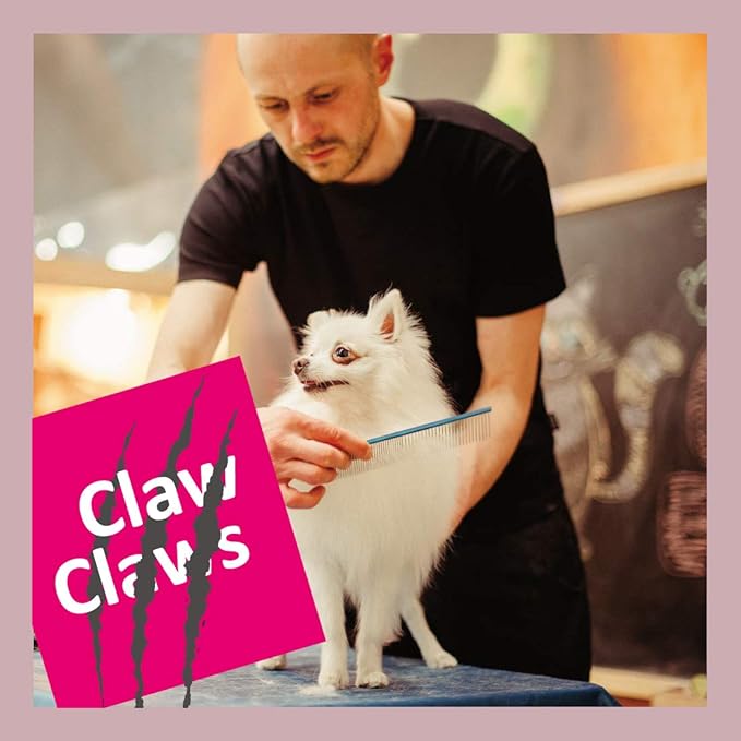 7.5" Greyhound Oval Grooming Comb – Blue Aluminum Spine, Stainless Steel Teeth Comb for Long-Haired Dogs & Cats, Removes Mats, Tangles, and Loose Fur – Lightweight for Long Time Deshedding-PawvioPets