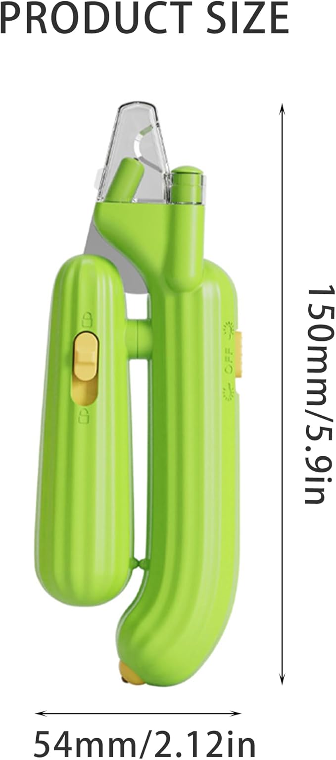 Cactus Shaped Cat Nail Clippers - Durable, Ergonomic Pet Grooming Tool for Cats & Kittens - Safe, Sharp, and Comfortable Claw Trimmer(Green)-PawvioPets