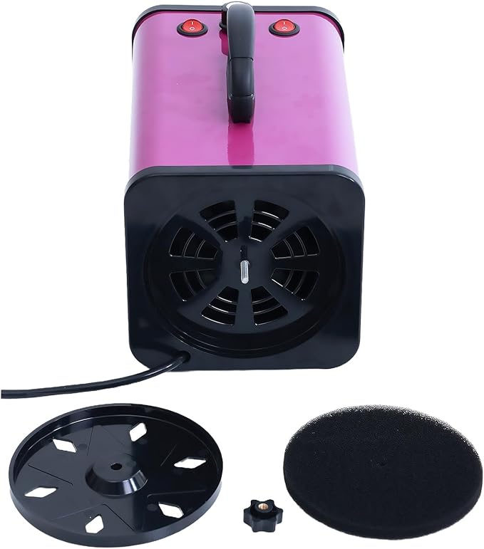 2400w 75m/s Dog Dryer for Pet Grooming, High Velocity Pet Hair Dryer with Heater, Adjustable Speed, 4 Nozzles and a Comb, Purple-PawvioPets