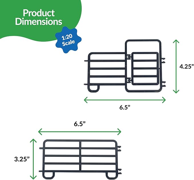 Big Country Toys 7-Piece Corral Fence Panel Set - 1:20 Scale - Farm Toys - Toy Fence Panels-PawvioPets
