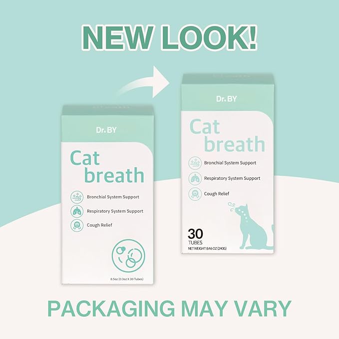 Dr.by Cat Breath Bronchial Supplements Cat Sneezing Treatment Asthma Cold Cough Nose Relief Respiratory&Immune Support with TF-343-30 lickable Formula Individually Packaged, Chicken (1 Pack (8.5OZ))-PawvioPets