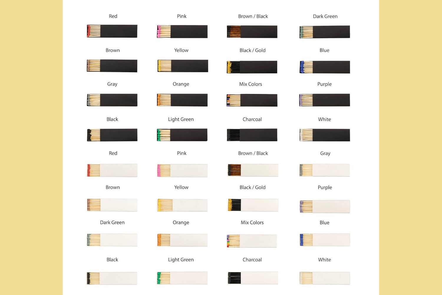 Custom Matchboxes - Set of 10 - Personalized - 2" Inch Long - Colorful Matchsticks - Weddings – Wedding Favor - Matchboxes, Custom Matchbox (2" Matchsticks, Wedding Design #4)